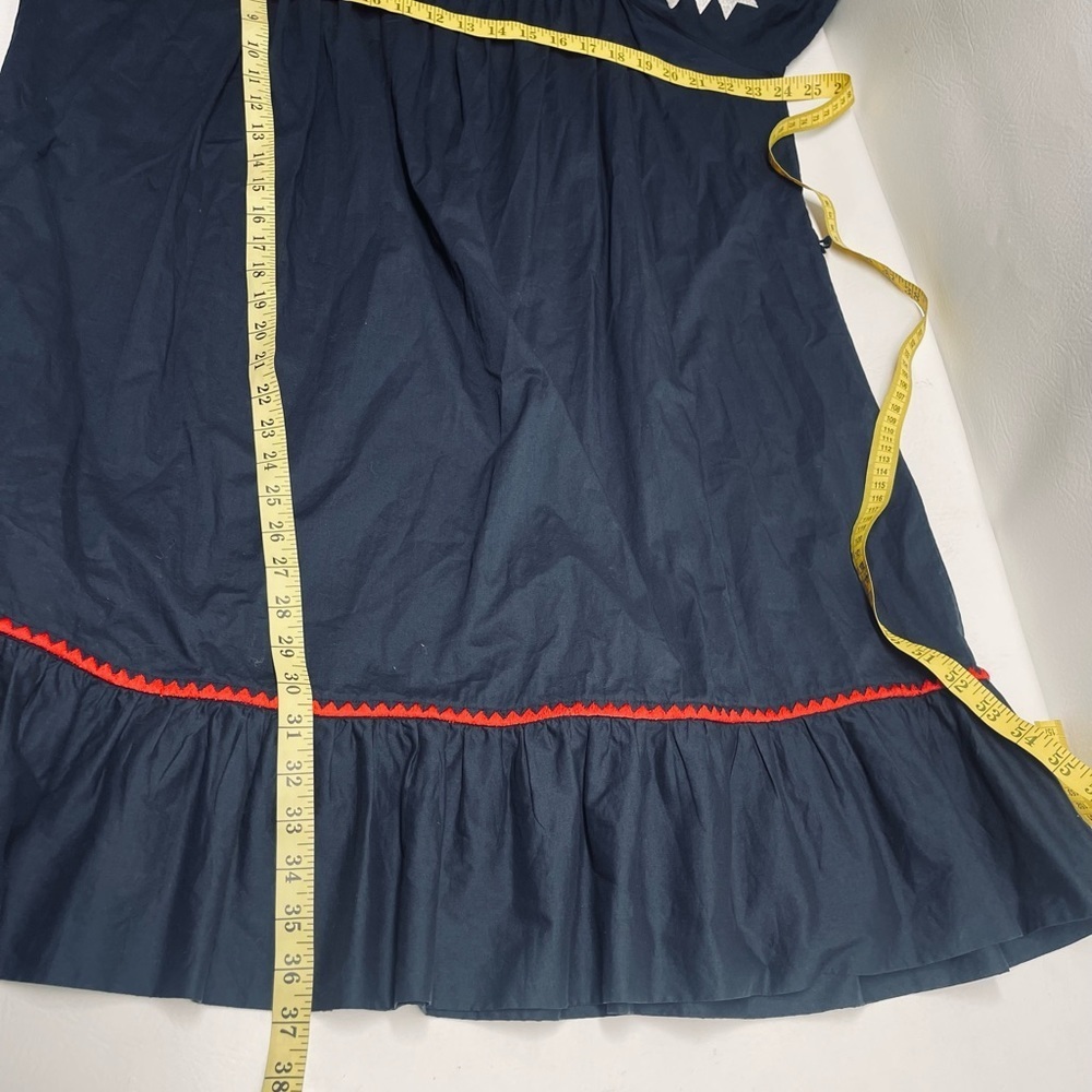 Tory Burch embroidered mini dress size 4 navy blue - Picture 9 of 11